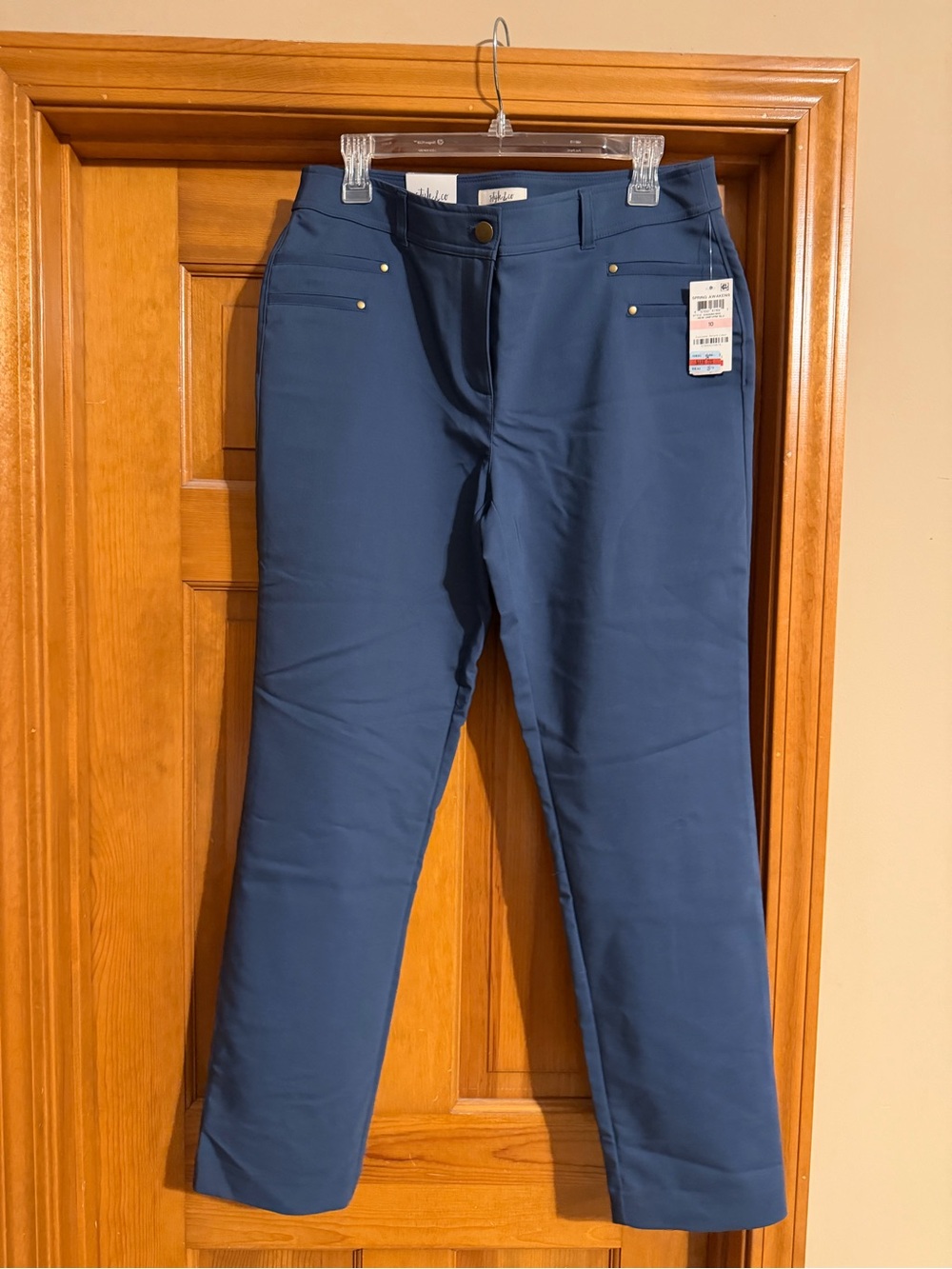 Style & Co. Navy Cropped Straight-Leg Pants